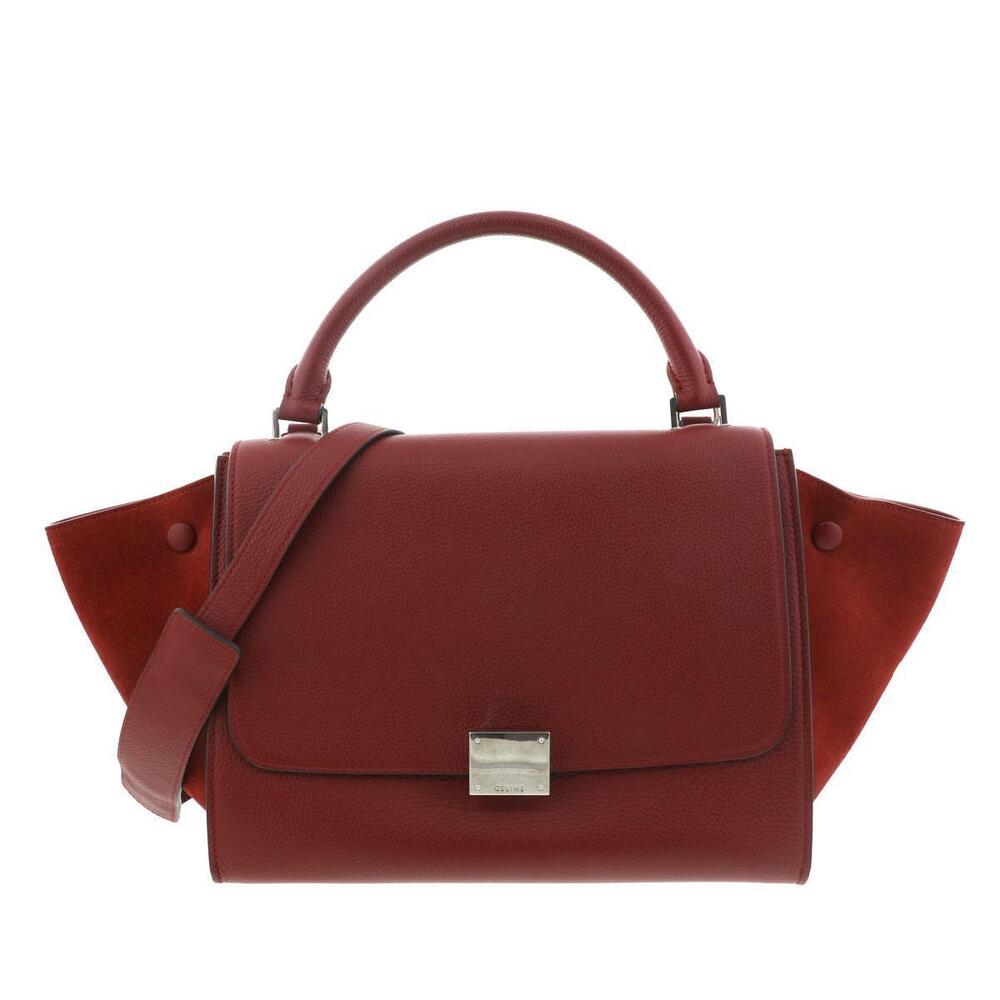 CELINE Trapeze Bag Shoulder Messenger Red